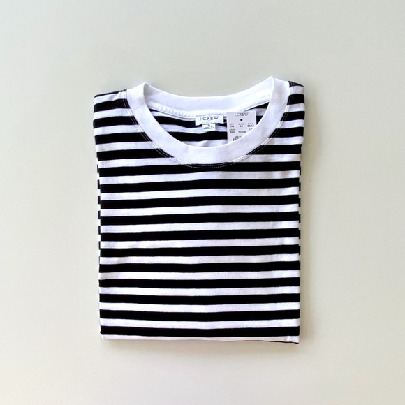 J. Crew Long-Sleeve Striped Cotton Tee Shirt, Cotton Long-Sleeve Tee, Size: S - Picture 7 of 7